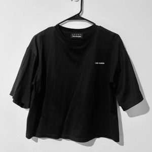 Kooples embroidered logo crop tshirt